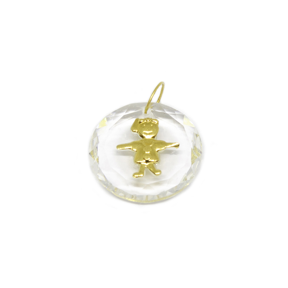 Pingente Boneca no Cristal em Ouro 18 Kilates � 25324